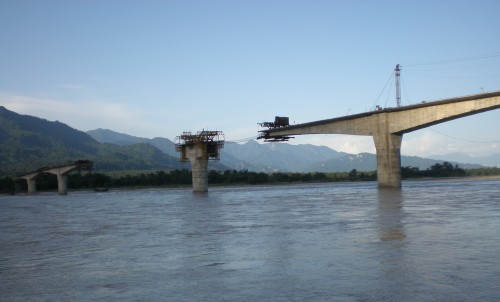 Bridge over Siang River in Arunachal Pradesh