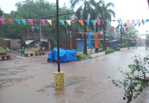 Raining in Dilli Haat