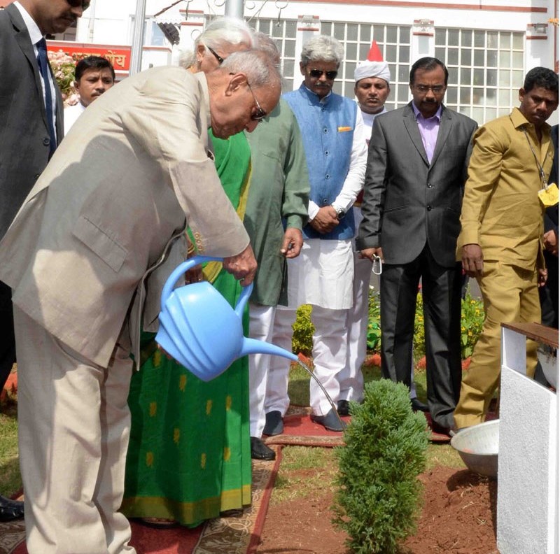 His Excellency President of India Planting a Sapling in Raj Bhawan, Goa