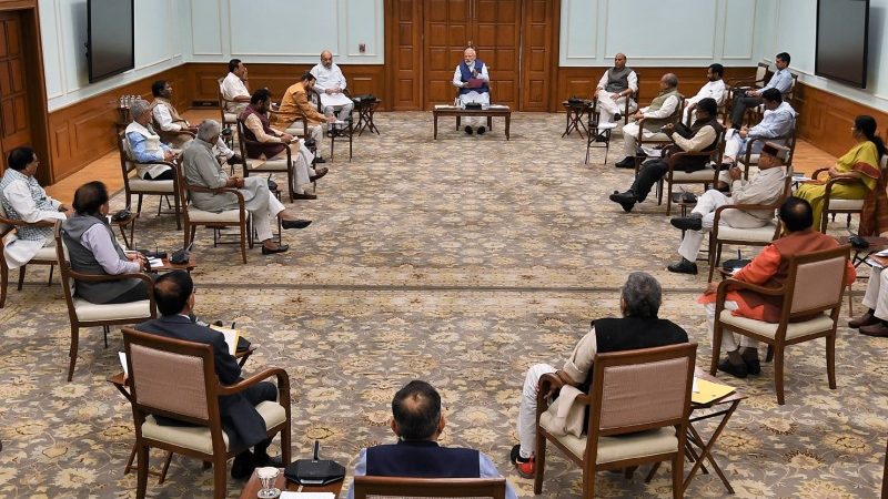Social Distancing at Display During Cabinet Meeting Called by PM