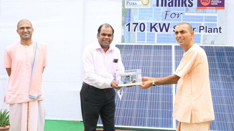 Solar Power Grid Installation by AU Bank at Akshay Patra Kitchen