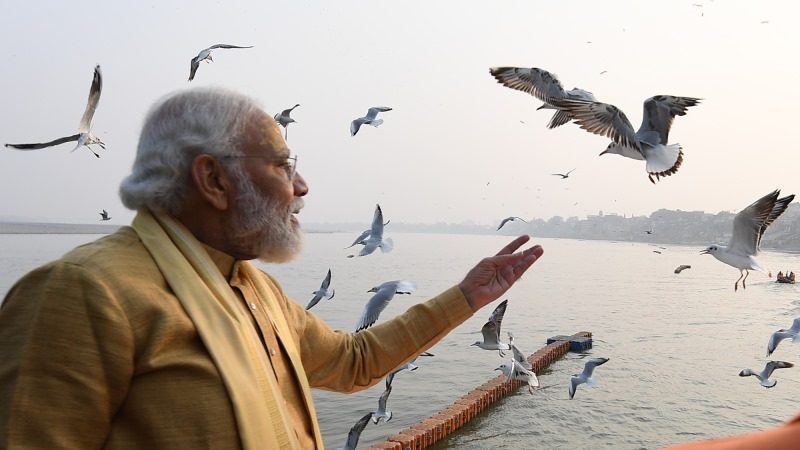 PM Narendra Modi Bird Watching along River Ganga in Varanasi