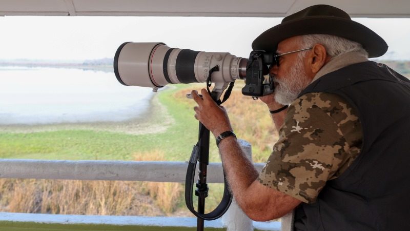 Prime Minister watching wildlife at Kaziranga National Park